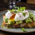 smashed avocado and poached egg on toast recipe AI generated